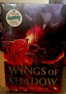 SIGNED Wings Of Shadow by Nicki Pau Preto Owlcrate Exclusive Sprayed Edges - Picture 1 of 3
