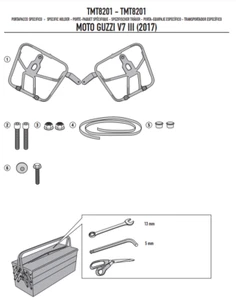 GIVI MT501 Side Bag Frame for M.GUZZI V7 III Stone/Special 2017-20 - Picture 1 of 3