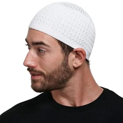 Sombrero de oración musulmán islámico para hombres unisex tejido gorros envoltura para la cabeza bufanda cubierta gorras Foto 1 de 4