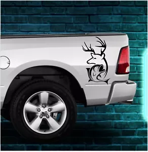Fishing Hunting Car Decal Logo Emblem Truck Bed Sticker Window Vinyl Graphics - Picture 1 of 4