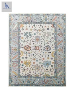Oushak Beige/Lt.Grey colour hand-knotted Pandav rugs for living room - Picture 1 of 7