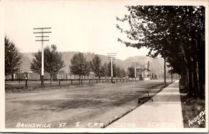 ANDERSON PENNSYYLVANIA - BRUNSWICK ST & CPR RAILROAD STATION REAL PHOTO POSTCARD - Picture 1 of 2