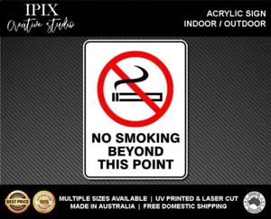 NO SMOKING BEYOND THIS POINT - PROHIBITION | ACRYLIC | SIGN | HEALTH & SAFETY - Picture 1 of 6