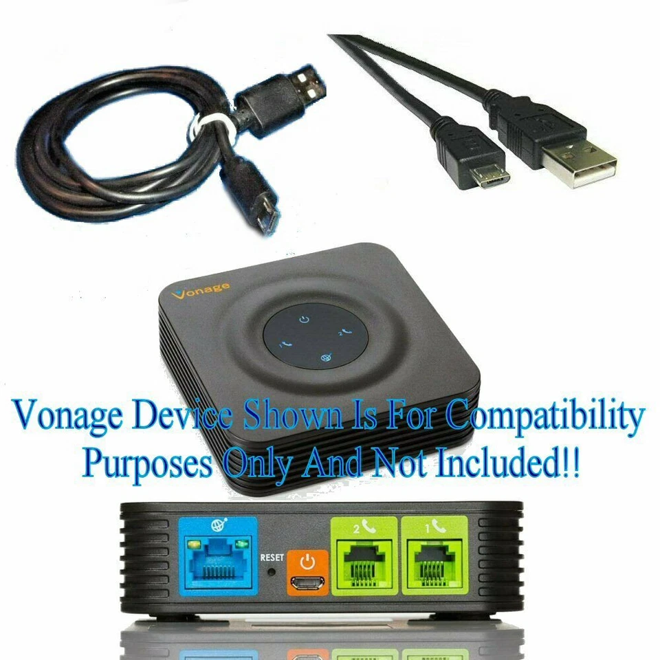 HD Power Cable 3 Foot USB Micro B Cable 3000mA Cord FOR Vonage HT802 VOIP Device - Image 1 of 3