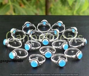 Chalcedony  Gemstone Ring Wholesale Lot 925 Sterling Silver Plated Rings Lot - Picture 1 of 7
