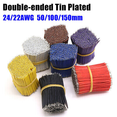 24/22 AWG Jumper Wire Dual-Head Tin Plating Electronic Welde Cable 50/100/150 Mm • 1.68£