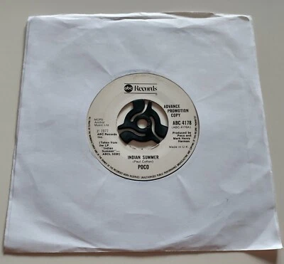 POCO - INDIAN SUMMER VINYL 45 RPM. PROMO COPY. PLAYS EXCELLENT. - Image 1 of 4