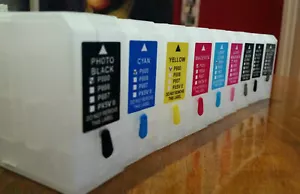 9 x cartouches de recharge pour Epson Stylus Pro 3880 T5801-T5809 | réinitialisation automatique NON OEM - Photo 1/2