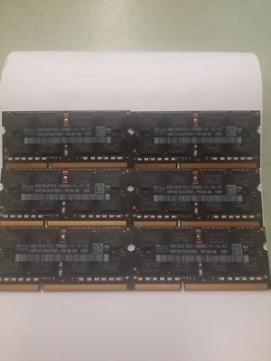 (6) 24GB 6X4GB APPLE  PC3-12800S DDR3 SDRAM LAPTOP Memory RAM Hynix MATCHED 1308 - Image 1 of 4