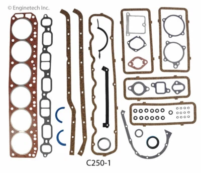 Full Overhaul Gasket Set for GM Chevrolet 230 250 292 w/ Late Rear Main Seal - Image 1 of 2