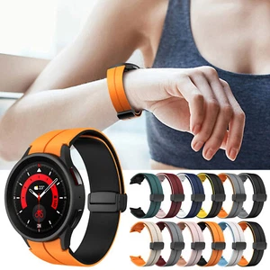 For Samsung Galaxy Watch 5 Pro 6 40/44mm Classic 43/47mm Magnetic Silicone Band - Picture 1 of 24