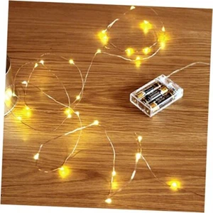 Led String Lights, Mini Battery Powered Copper Wire Starry 1 Pack Warm White - Picture 1 of 7