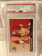 2004 TOPPS HERITAGE YADIER MOLINA RC PSA 9 MINT.