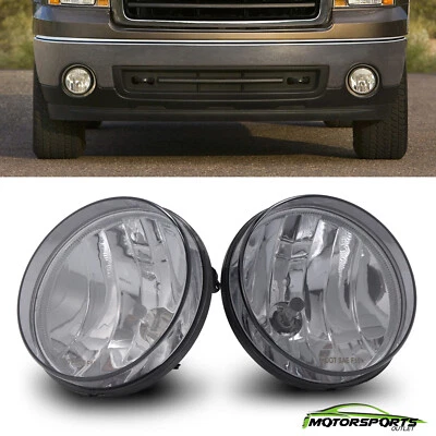 For 2007-2013 GMC Sierra 1500/07-14 2500/3500HD Smoke Lens Fog Lights Assembly - Image 1 of 4