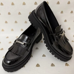 Damen Old Navy Black Jack Lack Halbschuhe Fransen Kiltie Anstoßsohle Plateau 8 - Bild 1 von 7