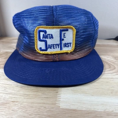 Vintage Mechanics snapback 1980s Skater Surf Punk Short Brim Cap Sante Fe Rails  - Image 1 of 4