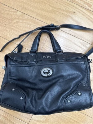 Coach Rhyder Black Grain Genuine Leather Satchel Shoulder/Crossbody Handbag - Image 1 of 4