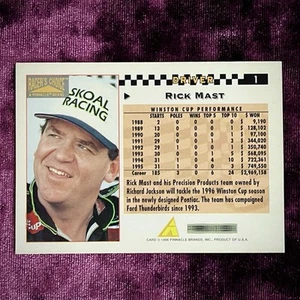 Rick Mast 1996 Pinnacle Driver #1 MINT Skoal Racing NASCAR Legend Lexington VA💙 - Picture 1 of 2