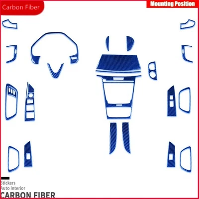 27PCS Blue  Carbon Fiber Kits Full Interior Trim Cover For Acura TLX 2015-2020 Foto 1 de 4