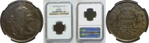 1804 1/2C Draped Bust Half Cent Spiked Chin - NGC XF-45 - Picture 1 of 3
