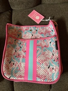 NWT Simply Southern Flamingo Pink Pattern Neoprene Crossbody - Picture 1 of 3