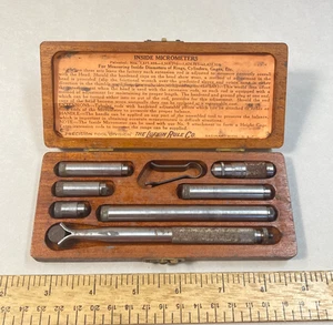 Juego de micrómetros interiores Lufkin 8 piezas #80 con estuche de madera EE. UU. - Imagen 1 de 6