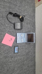 Nintendo Gameboy Advance GBA SP Pearl Blue AGS-101 Handheld Console Bundle Yoshi - Picture 1 of 6