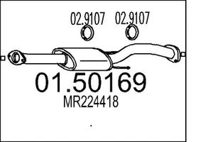 MTS 01.50169 Centre Muffler for MITSUBISHI - Bild 1 von 3