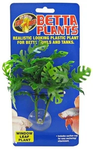 Zoo Med Window Leaf Betta Plant Aquarium Sucker Mounted Fake Plastic Plant - Picture 1 of 2