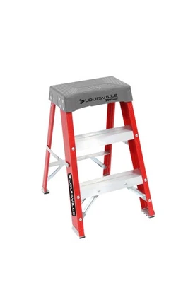 2 Foot Fiberglass Industrial Step Ladder 300Lbs Capacity Heavy Duty Design - Image 1 of 4