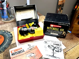 Vintage Mitchell 408 Reel In The Box / Paper Work, Extra Spool Nice Combo - Imagen 1 de 16