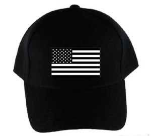 American Flag Black And White USA Hat - Picture 1 of 1