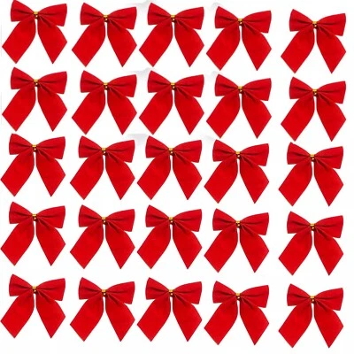 LIUWAZJ 24X Christmas Tree Bows Hanging Bowknot Decoration for Xmas Gift Wreaths Wrap