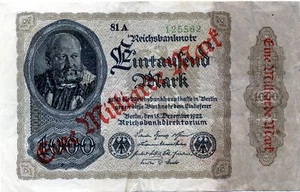 Europe, Germany: Weimar Republic 1000 Mark 5th Issue Block A - Picture 1 of 2