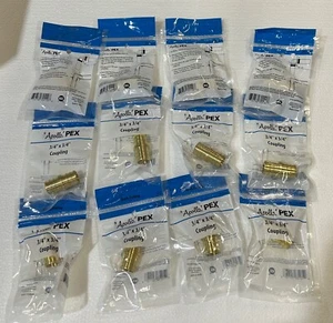 BOX OF 12- 3/4" x 3/4" APOLLO PEX BRASS COUPLING CRIMP CONNECTOR APXC3434 - Picture 1 of 1