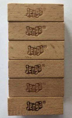 Jenga Blocks Milton Bradley 18 Replacement Blocks Arts & Crafts NIP Stamped - Image 1 of 4
