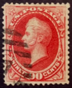 US BRIEFMARKEN #166 90c PERRY GEBRAUCHT cv 425 $ ss/vz - Bild 1 von 2