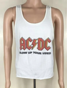 True Vintage AC/DC Blow Up Your Video 1988 World Tour 88 L Shirt Tank Top Crop - Picture 1 of 8