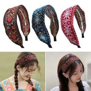 Styling Tools Embroidered Ribbon Headbands Hair Hoop Hairbands Head Wraps - Picture 1 of 15