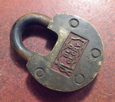Antique Solid BRASS  OLD GLORY  PADLOCK No Key • 9.99$