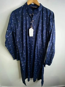 Attire Dress Womens Plus Sz 18 Navy Blue Buttons Long Sleeve High Neck Flowy NWT - Bild 1 von 8
