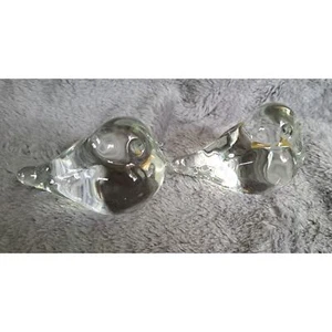 Pair of Vintage Reijmyre Sweden clear blown glass birds art figurines - Picture 1 of 10