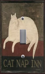 WARREN KIMBLE CAT NAP INN Image Light Switch WALL Plate Outlet Covers - Picture 1 of 26