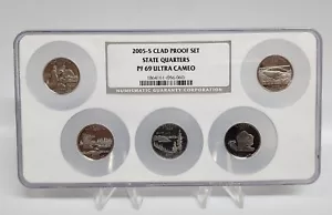 2005-S CLAD 5 COIN QUARTER PROOF SET NGC GRADED PF69 ULTRA CAMEO - Picture 1 of 8