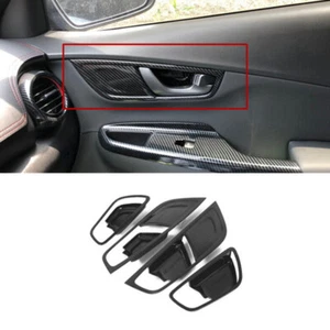 Tapa del tazón de la manija interior de la puerta de fibra de carbono para Hyundai KONA Encino 2018-2022 - Imagen 1 de 6