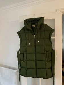 Women’s Michael Kors Long Gilet Coat Jade Green Size XL - Picture 1 of 11