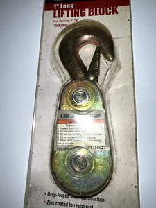 Haul Master 1 inch Long Lifting Pulley Block 4000 pound Capacity Lift Load Hook - Picture 1 of 2