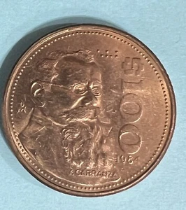 1984 MEXICO $100 PESO "Carranza" VINTAGE MEXICAN 100 Pesos COIN BU UNC - Picture 1 of 5