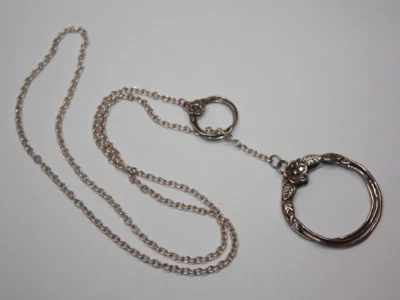 Collar Lariat Anillo Doble Floral Plata Esterlina O Paz 26" [114GRA] Foto 1 de 4