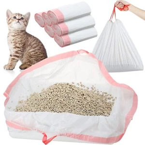 60 Count Litter Box Liners 36''X18'' Jumbo Cat Pan bags Drawstring Supplies - Picture 1 of 7